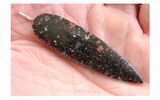 Black Agatized Dinosaur Bone Spear Pendant #4276-2